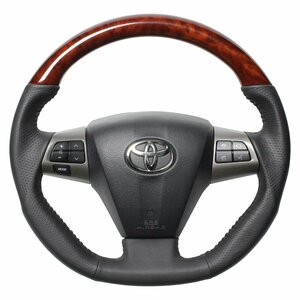 REAL レアル ステアリング ブラウンウッド (ブラックステッチ) RAV4 ACA31W ACA36W 2012年12月～2016年8月 後期