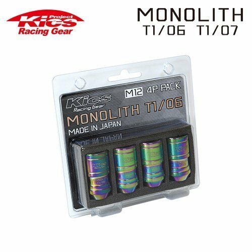 協永産業 Kics モノリス MONOLITH T1/06 M12&#215;P1.25 ネオクロ 4pcs (ナット4本セット) ※アダプター付属なし