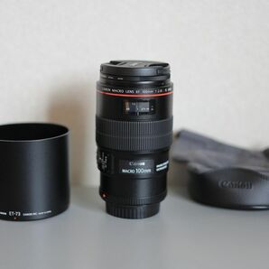 キヤノン 単焦点レンズ EF100mm F2.8Lマクロ IS USM 未使用に近い 美品