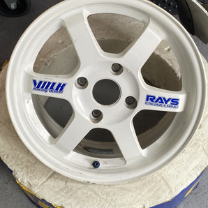 RAYS VR TE37 15×7.0JJ +43 PCD 114.3 4穴 ホワイト 2本 鍛造 ジャンク めっちゃ軽いの画像3