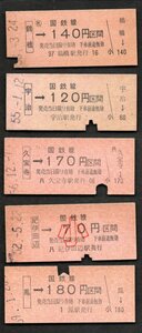 大阪印刷金額式乗車券５枚組