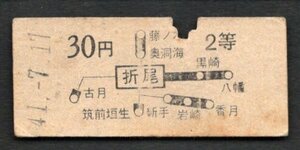 地図式乗車券（折尾駅）３０円２等