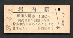廃止（岩内線）岩内駅１３０円
