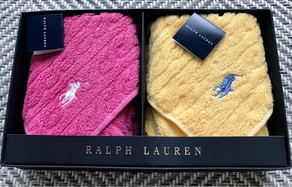 【新品タグ付】RALPH LAUREN ラルフローレン／タオルハンカチ２枚セット