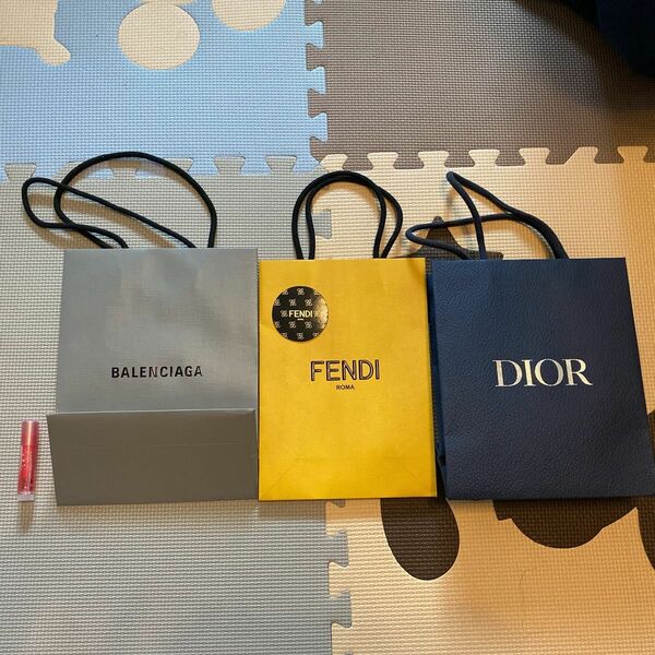ショッパー 紙袋 ショップ袋 袋 ブランド Dior BALENCIAGA FENDI 3枚セット