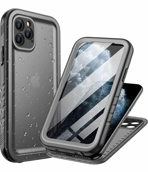 1099) Cozycase iPhone 11 Pro Max用 ケース - iPhone 11 ProMax用 防水ケース「耐衝撃/360度/全面/両面/米軍/カメラ/ストラップ付き」 