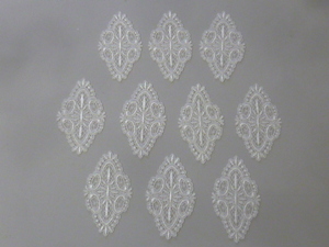 *(183) delicate . rayon Chemical race motif delicate .. floral print white color 10 pieces set 