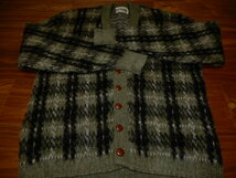 希少色 60's HEAVY モヘア カーディガン OLIVE × 黒 BIG size ビンテージ オリジナル ( 501XX 506XX リーバイス 大戦 JANTZEN MOHAIR 50s_画像8