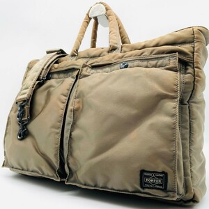 1 jpy *PORTER Poe tartan car tote bag shoulder bag business bag 2way nylon A4 men's lady's discoloration equipped 
