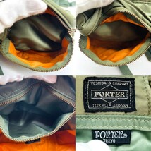 1円●美品●PORTER ポーター リュック バックパック デイパック リュックサック タンカー カーキ 　グリーン　ナイロン　変色　ファスナー_画像10