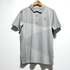 新品 PUMAGOLF プーマゴルフ 春夏 ドライストレッチ 半袖ポロシャツ 半袖Tシャツ 半袖シャツ ゴルフウェア グレー メンズL