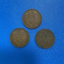 英領インドのコイン　1/4ANNA 3枚　ジョージ6世　イギリス領インド_画像2