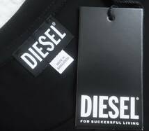 新品★ディーゼル DIESEL★ブラック グラフィック Tシャツ★立体 バーコード ロゴ プリント★クルーネック★黒&黒 XL★586_画像5