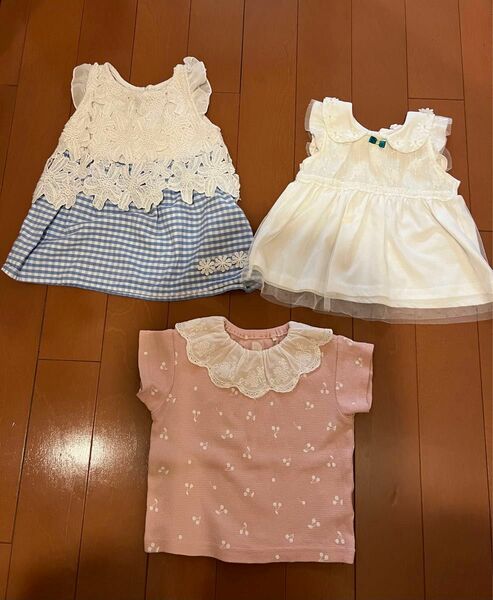 女の子 春夏服 まとめ売り 80 3点まとめ売り