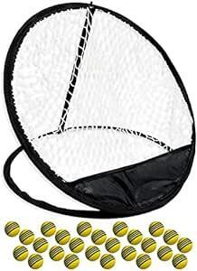 noyips ゴルフ アプローチ 練習 ネット ボール ２５個 セット シンプル 折り畳み 収納バッグ チッピング チップショット