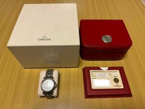 ★中古 オメガ シーマスター 1501/823 自動巻き OMEGA Seamaster 白文字盤 デイト ジャンク品 ケース&ギャランティーカード付★