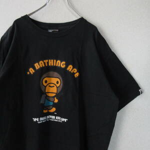 ○A BATHING APE エイプ◆Tシャツ カットソー BABY MILO TEE◆メンズ ブラック Lサイズ