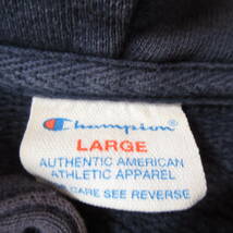 ○Champion チャンピオン◆スウェット パーカー トレーナー 染み込み3段◆メンズ ネイビー Lサイズ_画像7