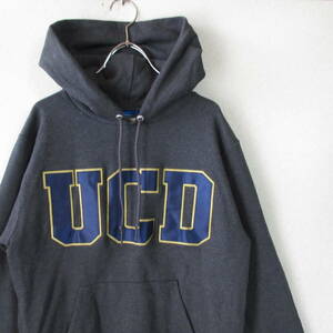 ○良品 90s Champion ECO チャンピオン◆スウェット パーカー フーディー UCD トレーナー◆メンズ グレー XSサイズ