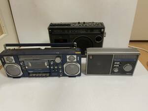  radio-cassette 3 pcs. set (SONY CF-1980,SANYO MR-V8.National RF-U80) * junk 