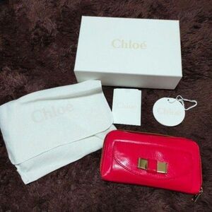 【美品】クロエ★長財布★リリィ★赤、レッド系 Chloe 