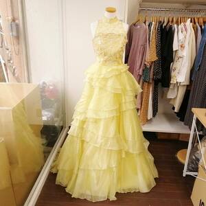  dress color dress yellow size 9TT spangled . pearl design . gorgeous . dress.! presentation Mai pcs costume also.240503ari⑨