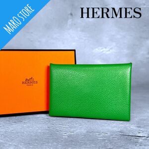 【美品】HERMES ガルヴィ トリヨンクレマンス カードケース パスケース 名刺入れ