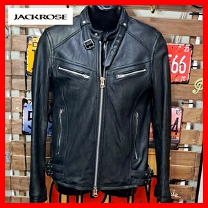 JACKROSE ジャックローズ　ラムレザー　シングルライダースジャケット　3 ブラック　L