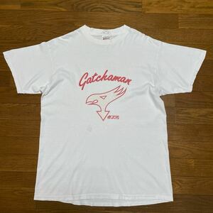 ビッグサイズ♪90s TULTEX ガッチャマン Tシャツ XL 白 赤 ビンテージ Gatchaman アニメ マンガ Fabric made in USA ジャマイカ製 USA製