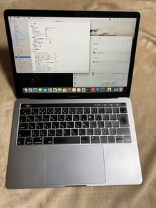 Apple MacBook PRO 13 2018/CPUi7 2.7GHZ/16GB/SSD512GB/純正ACアダプタ・ケーブル有り/箱無し