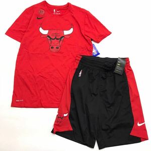 NIKE ナイキ NBA シカゴブルズ Tシャツ＆ショーツ 870497-657 866932-010 赤黒 M