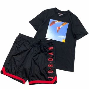 NIKE ナイキ JORDAN ジャンプマン Tシャツ＆ショートパンツ DA9895-010 DQ5917-010 黒赤 M