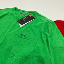 UNDER ARMOUR アンダーアーマー ヒートギア ポケットTシャツ MTR2926 緑赤 L_画像2