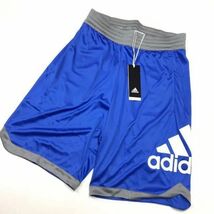 adidas アディダス バスケットボールウェア BASKETBALL LOGO ハーフパンツ メンズ DM6968 トレーニングウェア 青白灰 Mサイズ_画像1