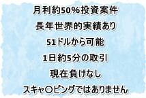 ■月利約50％運用案件2か月半で49倍 負け無 世界で実績有 合法 仮想通貨 暗号通貨副業在宅ネットサイドビジネスSOHO不労所得FX株バイナリー_画像1