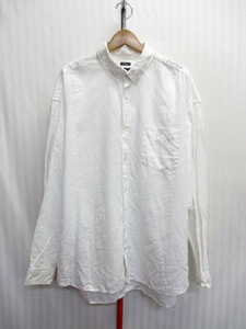 GAP　ギャップ　The BIG Shirt　白シャツ　リネンシャツ　メンズXL LL　ビッグシルエットシャツ オーバーサイズシャツ　麻シャツ　05013