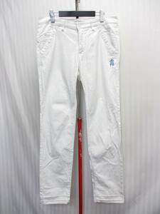 パーリーゲイツ　ホワイトデニムジーンズ型ゴルフパンツ　メンズ5　白パンツ　ゴルフウエア ゴルフジーンズ スポーツパンツ ズボン　05023