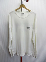 STUSSY　ステューシー　長袖Tシャツ　メンズL　白Tシャツ　ビッグロゴTシャツ　長袖カットソー　長袖シャツ　ロンT　長袖ウエア　05142_画像2