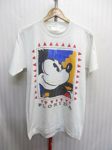 USA製　ミッキーマウス　GENUS製　90sヴィンテージ　Tシャツ　メンズM　白Tシャツ　ディズニー キャラクターTシャツ　半袖シャツ　05141