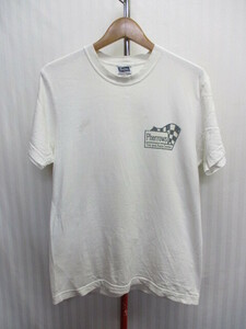 フェローズ　Tシャツ　メンズ38　チェッカーフラッグ柄Tシャツ　半袖ウエア　半袖シャツ　白Tシャツ　白シャツ　半袖カットソー　05212