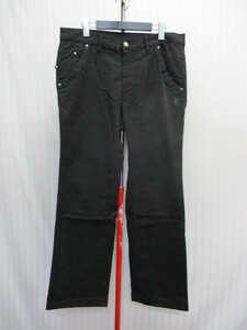 パーリーゲイツ　ブラックジーンズ型パンツ　メンズ6 XL LL　黒　ストレッチパンツ ゴルフウエア デニム型ゴルフパンツ スラックス　05243