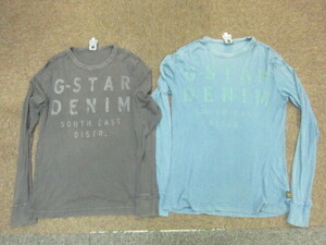 G-STAR RAW　ジースター　ビッグロゴTシャツ　2枚セット　メンズL　長袖カットソー 長袖Tシャツ ティーシャツ　ロンT　長袖ウエア　05040