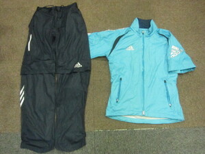  Adidas Golf rainsuit top and bottom set men's L blue black rainwear top and bottom rain jacket & pants golf wear raincoat 05119