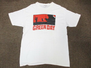 GREEN DAY　グリーンデイ　00sヴィンテージ　01年ツアーTシャツ　メンズL　白Tシャツ　バンドTシャツ　バンT　ロックTシャツ 音楽　05141