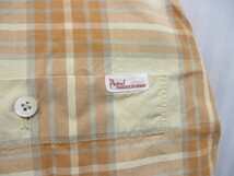 PAPAS　パパス　90sヴィンテージ　長袖シャツ　メンズLL XL　オレンジ系チェック柄シャツ　長袖カットソー　オーバーサイズシャツ　05151_画像2