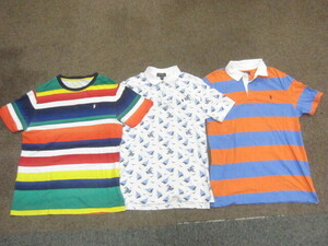  Ralph Lauren рубашка с коротким рукавом 3 шт. комплект boys XL мужской SM соответствует Rainbow рисунок футболка общий рисунок рубашка-поло Rugger рубашка регби джерси 05180