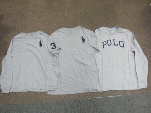 ラルフローレン　Tシャツ　3枚セット　ボーイズXL L　メンズSM相当　ビッグポニー ビッグロゴ 長袖カットソー 半袖Tシャツ 半袖シャツ05250