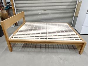  б/у Muji Ryohin двойной кроватная рама только из дерева bed простой bed натуральное дерево bed дуб материал самовывоз приветствуется Ibaraki префектура . суша Omiya 0515 ах 1 M дом G