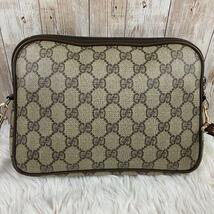 GUCCI グッチ オールドグッチ GG ショルダーバッグ 2way インターロッキング トート PVC レザー クラッチ ポーチ セカンド ブラウン_画像3