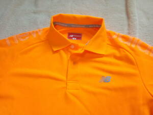 未使用同様　ニューバランスゴルフ　NEWBALANCEGOLF　オレンジ　肩ビッグロゴ　メンズポロシャツ　4　M